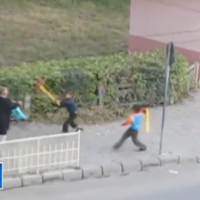 Batran lovit in plina strada la Medias de cativa copii